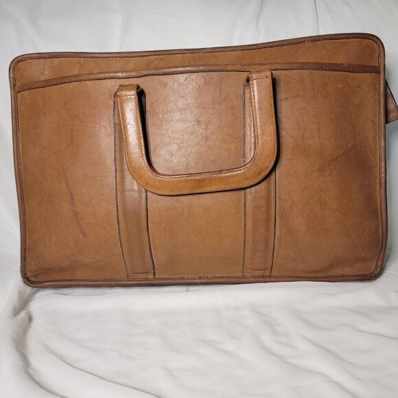 Vintage Coach Embassy Briefcase Tan Leather 1980s Made in NYC - Picture 6 of 6